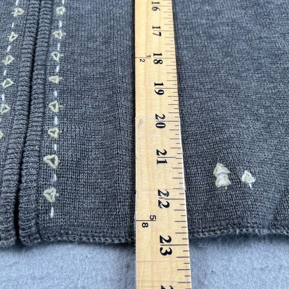 Woolrich Full Zip charcoal Gray Heathered Embroidered Snowflake Vest Womens L - Picture 9 of 16